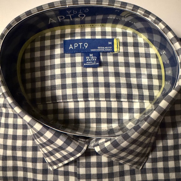 Apt. 9 Men's Gray and White Plaid Dress Shirt - Picture 2 of 6